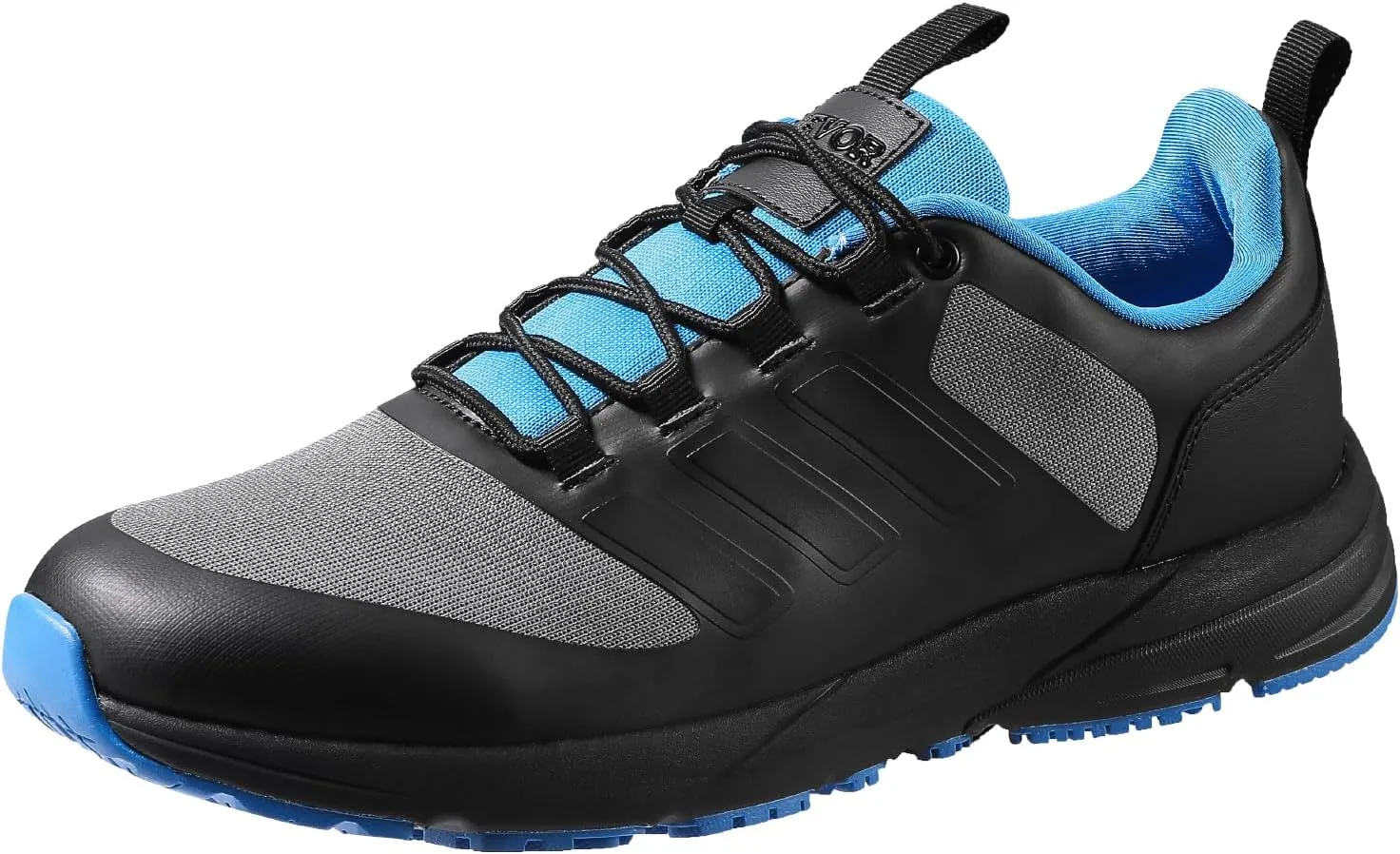 VEVOR Unisex-Adult Modern W Width Sneakers US Size 8, Wide Toe Box Arch Support & Adjustable Lace-up, Training Shoes for Running, Gymnastics, Dog Walking, and Weightlifting (Black)