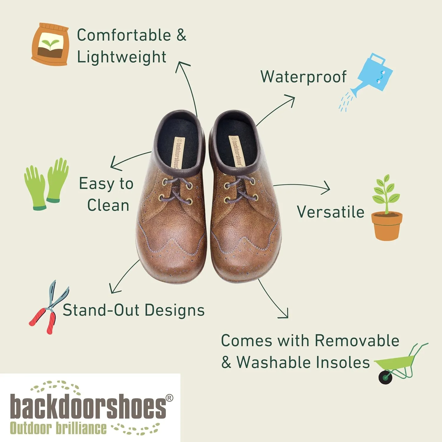 Waterproof Premium Garden Clog Shoes for Men with Arch Support