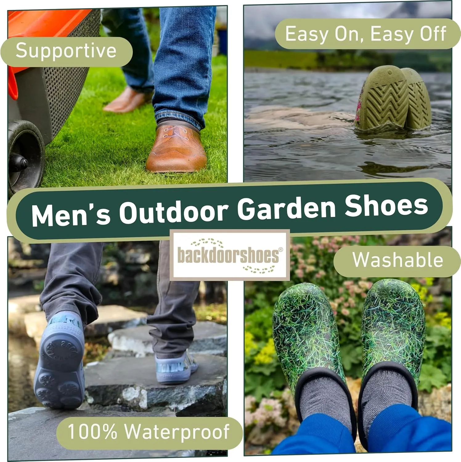 Waterproof Premium Garden Clog Shoes for Men with Arch Support