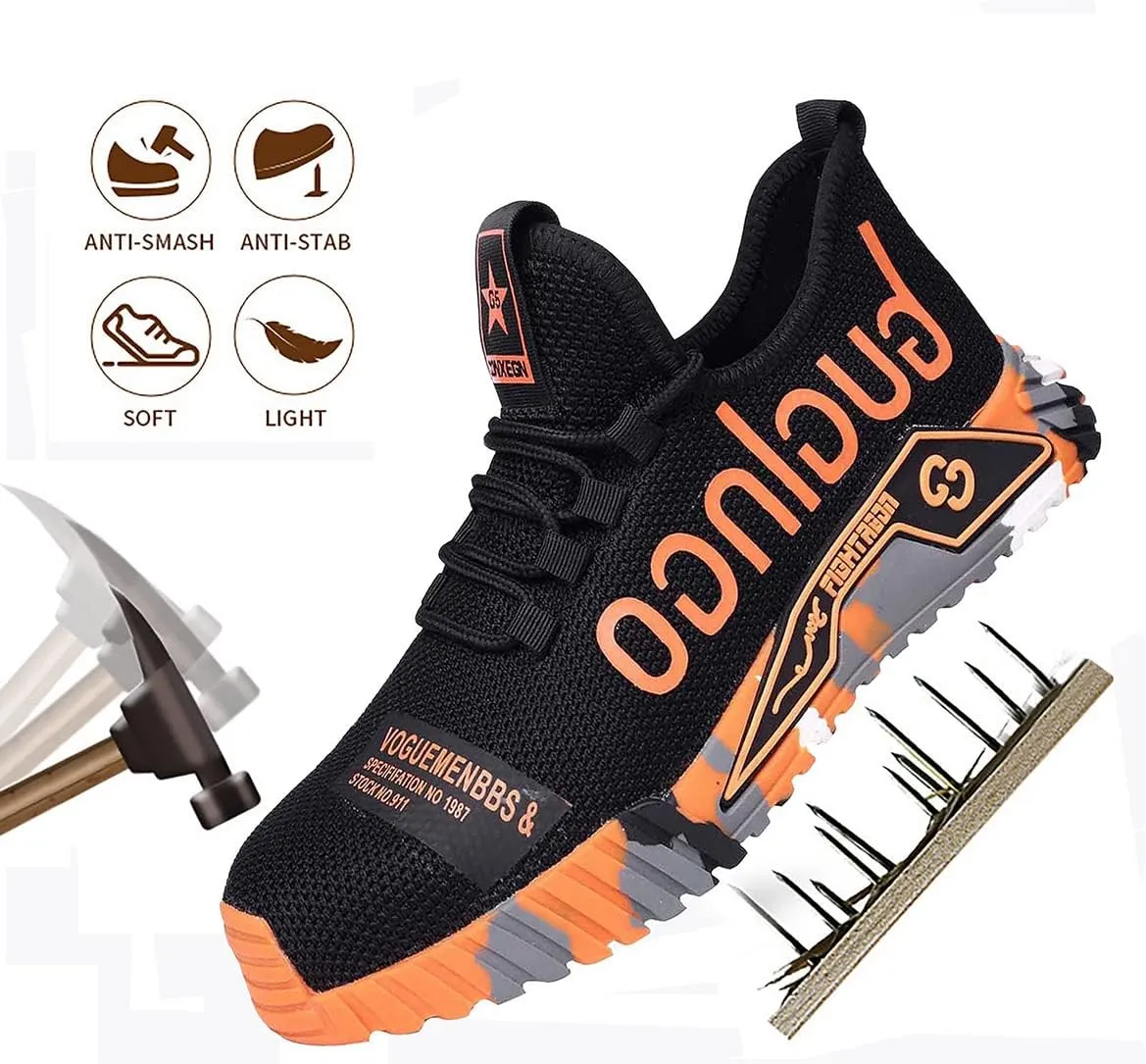 Wide Steel Toe for Women Cushion Safety Shoes,Men Composite Toe Shoe for Women Work and Safety Footwear Breathable Comfortable Slip Resistant,
