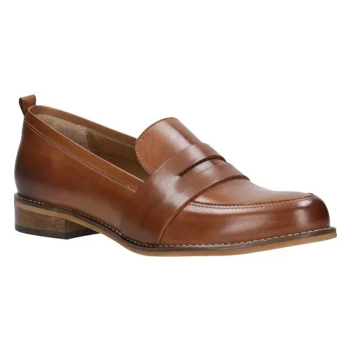 Wojas Light Brown Leather Loafers | 46004-53