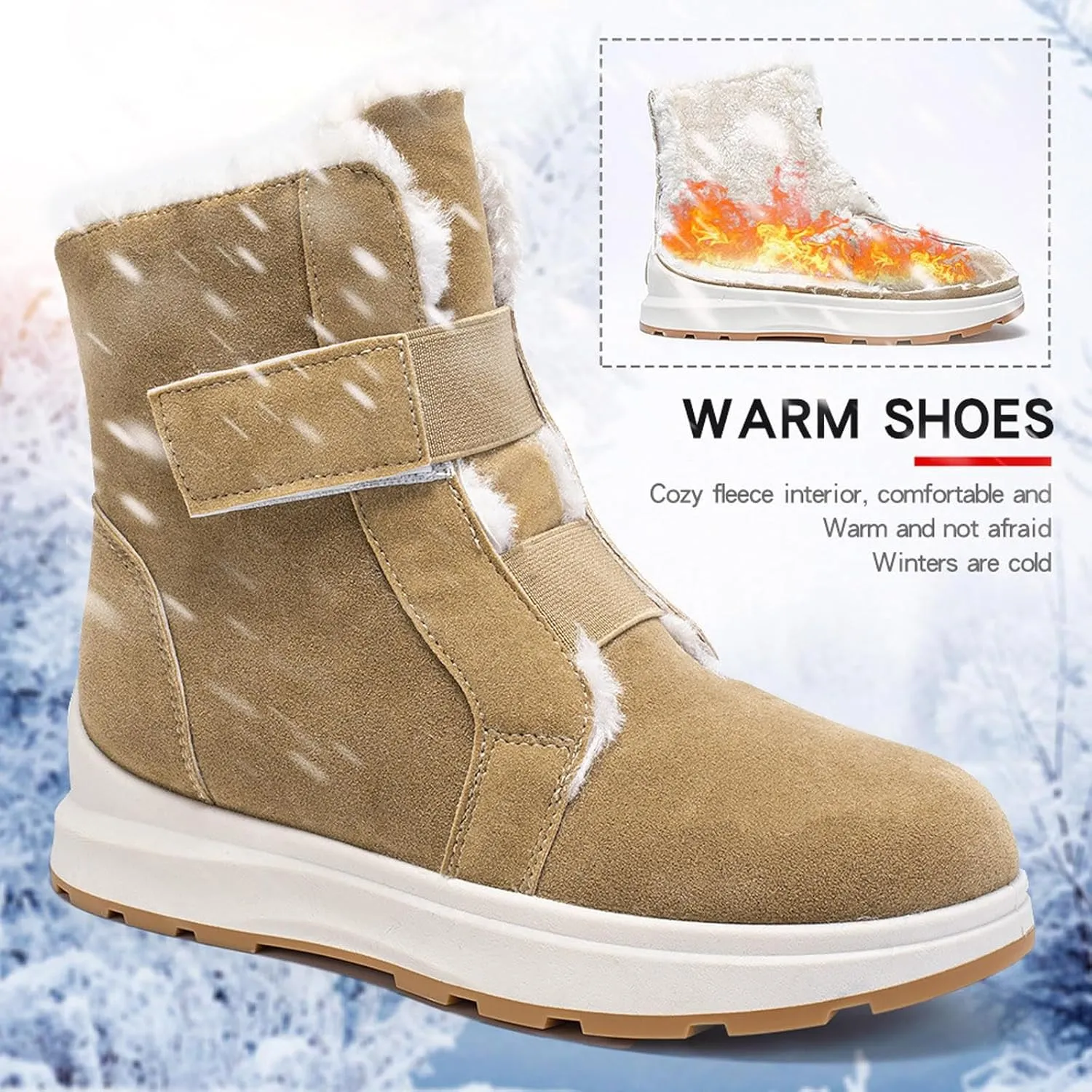 Women Snow Boots Waterproof Thermal Boots for Women Waterproof Snow Winter Warm Hiking Work Comfy Boots Sneakers Walking
