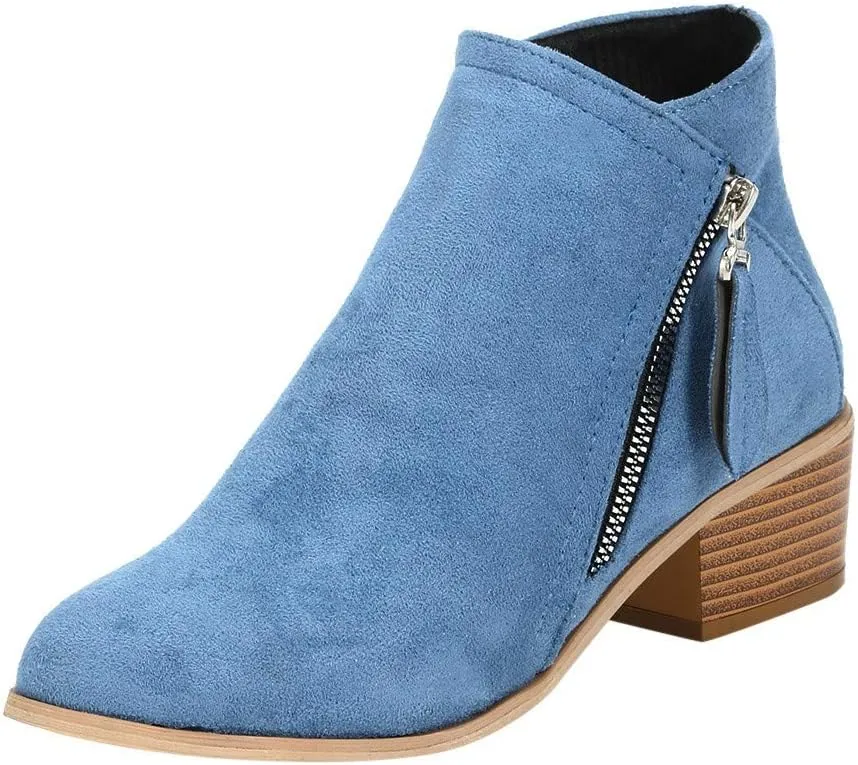Womens Cowboy Boots Comfortable Chunky High Heel Round Toe Boots for Women Ankle Breathable Lace Short Cowgirl Boots