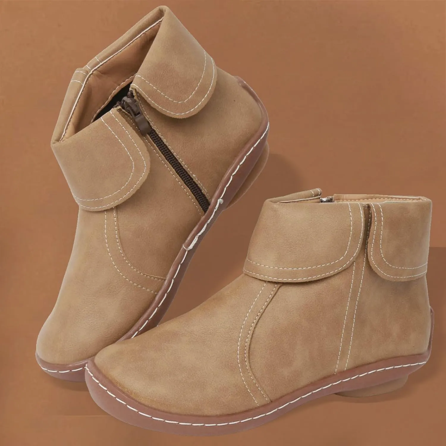 Womens Cowboy Boots Comfortable Chunky High Heel Round Toe Boots for Women Ankle Breathable Lace Short Cowgirl Boots