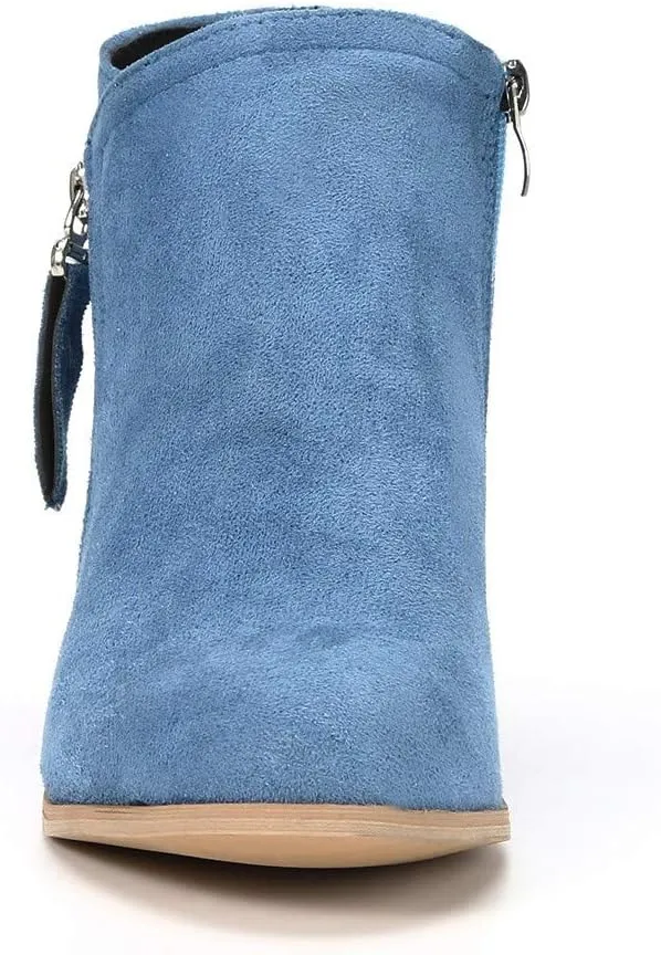 Womens Cowboy Boots Comfortable Chunky High Heel Round Toe Boots for Women Ankle Breathable Lace Short Cowgirl Boots