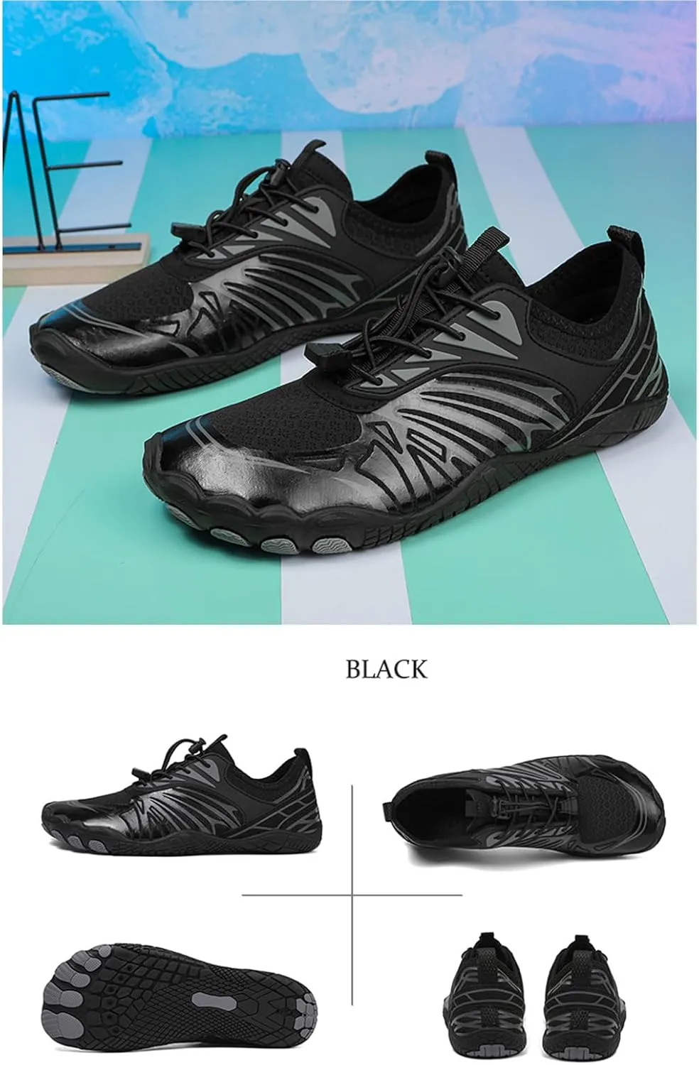 Womens Mens Hike Barefoot Shoes,Summer Gym Running Sports Shoes,Lightweight Wide Toe Box & Non-Slip Hiking Footwear,Outdoor Breathable Quick Dry Diving Surf Barefoot Footwear