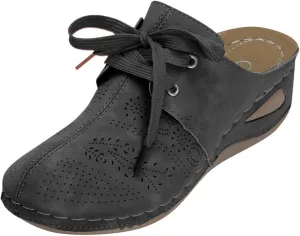 Women's Mules & Clogs Closed Toe Platform Wedge Sandals Comfortable Slip On Slides Breathable Clogs Outdoor Slippers Hollow Out Walking Shoes with Arch Support