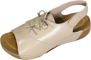 Womens Open Toe Lace Up Sneakers Arch Support Orthotic Walking Sandals Dressy Casual Summer Shoes Vintage Sandal New