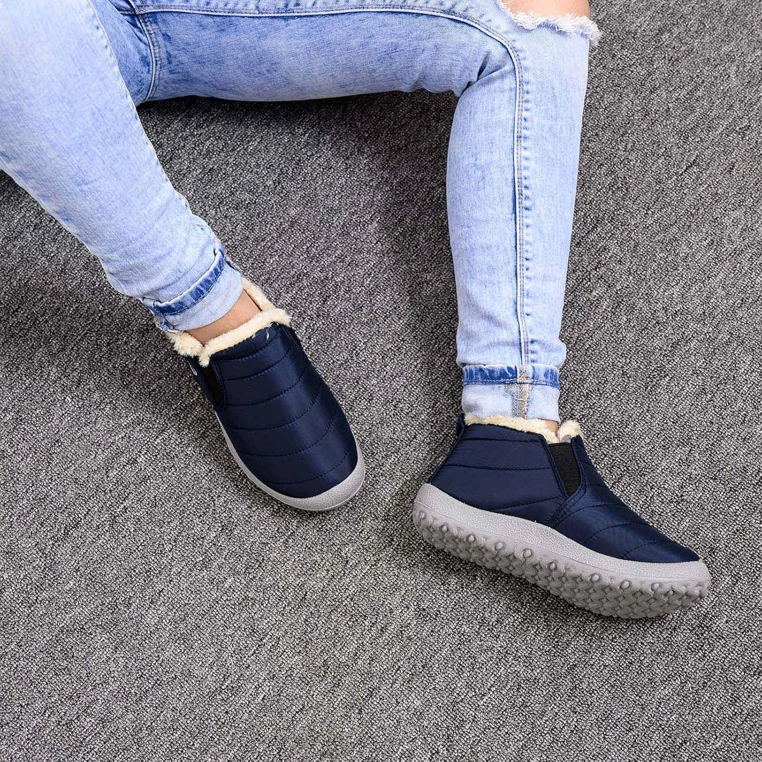 Womens Snow Boots Waterproof Slip On Ankle Boots Lightweight Pull On Winter Booties Fur Lined Warm Shoes for Women