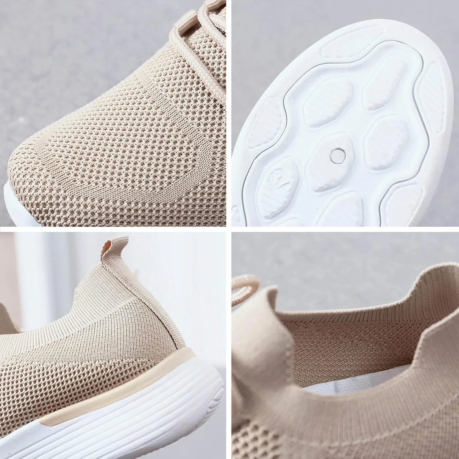 Womens Walking Shoes Wide Width Office Black Women Walking Shoes Sock Sneakers Mesh Slip On Air Womens Casual Shoes with Arch Support Womens Casual Sneakers Wide Women's Size 8 Non Slip Work Shoes