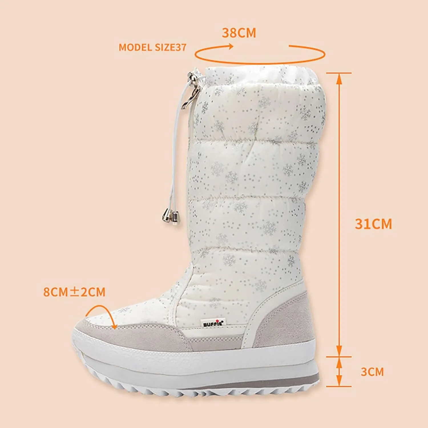 Women's Winter Thermal Boots for Women Waterproof Snow Winter Warm Hiking Work Comfy Boots Sneakers Walking Shoes Combat