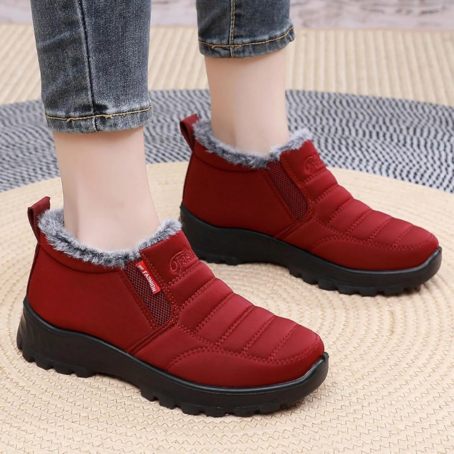 Women's Winter Thermal Boots for Women Waterproof Snow Winter Warm Hiking Work Comfy Boots Sneakers Walking Shoes Cowgirl