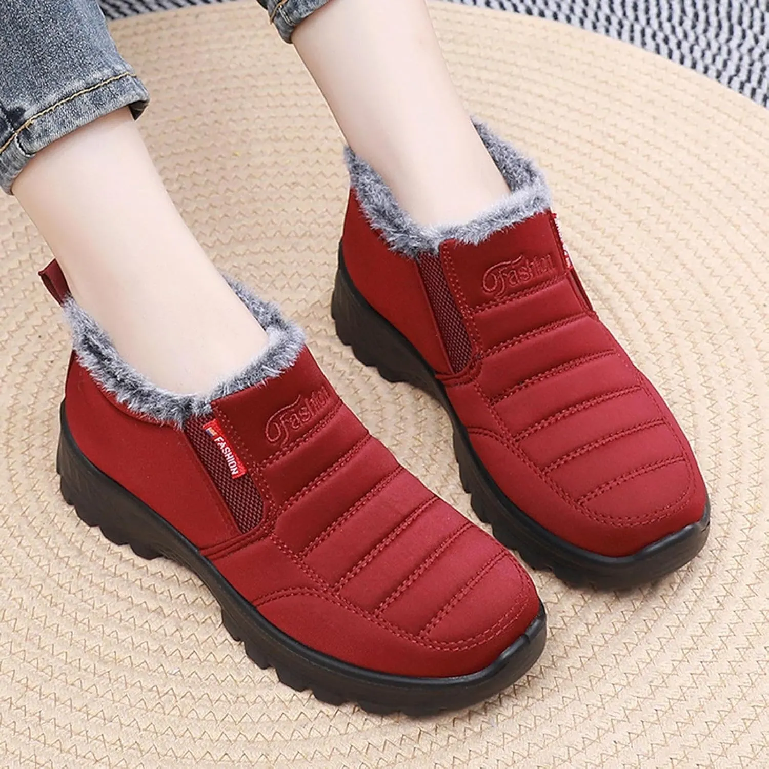 Women's Winter Thermal Boots for Women Waterproof Snow Winter Warm Hiking Work Comfy Boots Sneakers Walking Shoes Cowgirl