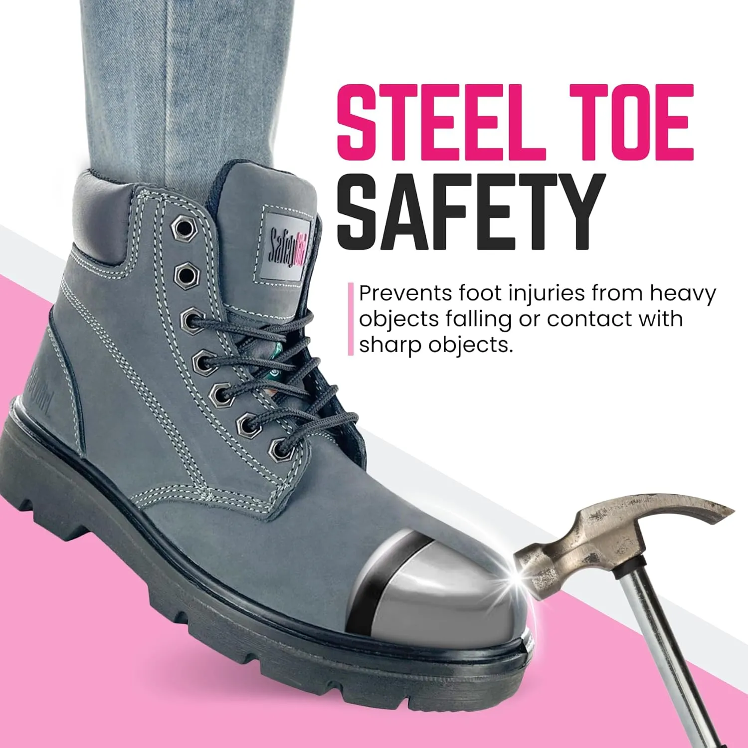 Women's Work Boot Somerset | 6" Waterproof Work Boots for Women Steel Toe Boots | PR Electrical Hazard Safety Shoes - Leather & Synthetic Lined Womens Work Boot Safety Shoes