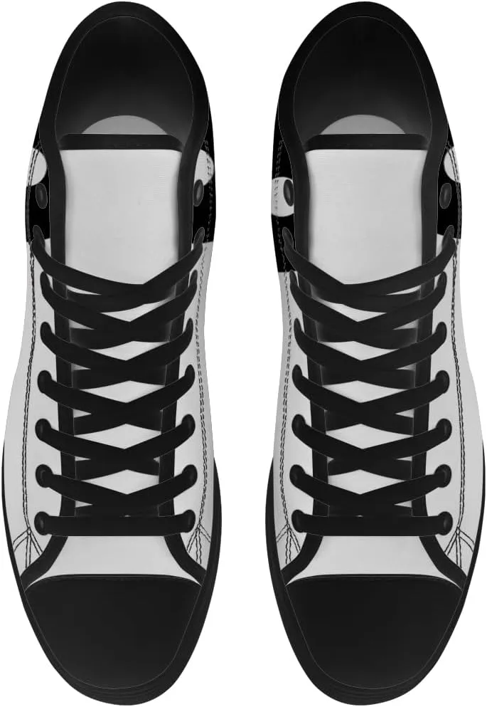 Yin and Yang Shoes High Top Canvas Sneakers Lace Up Casual Walking Shoes Gifts for Men Women