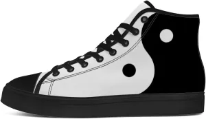 Yin and Yang Shoes High Top Canvas Sneakers Lace Up Casual Walking Shoes Gifts for Men Women