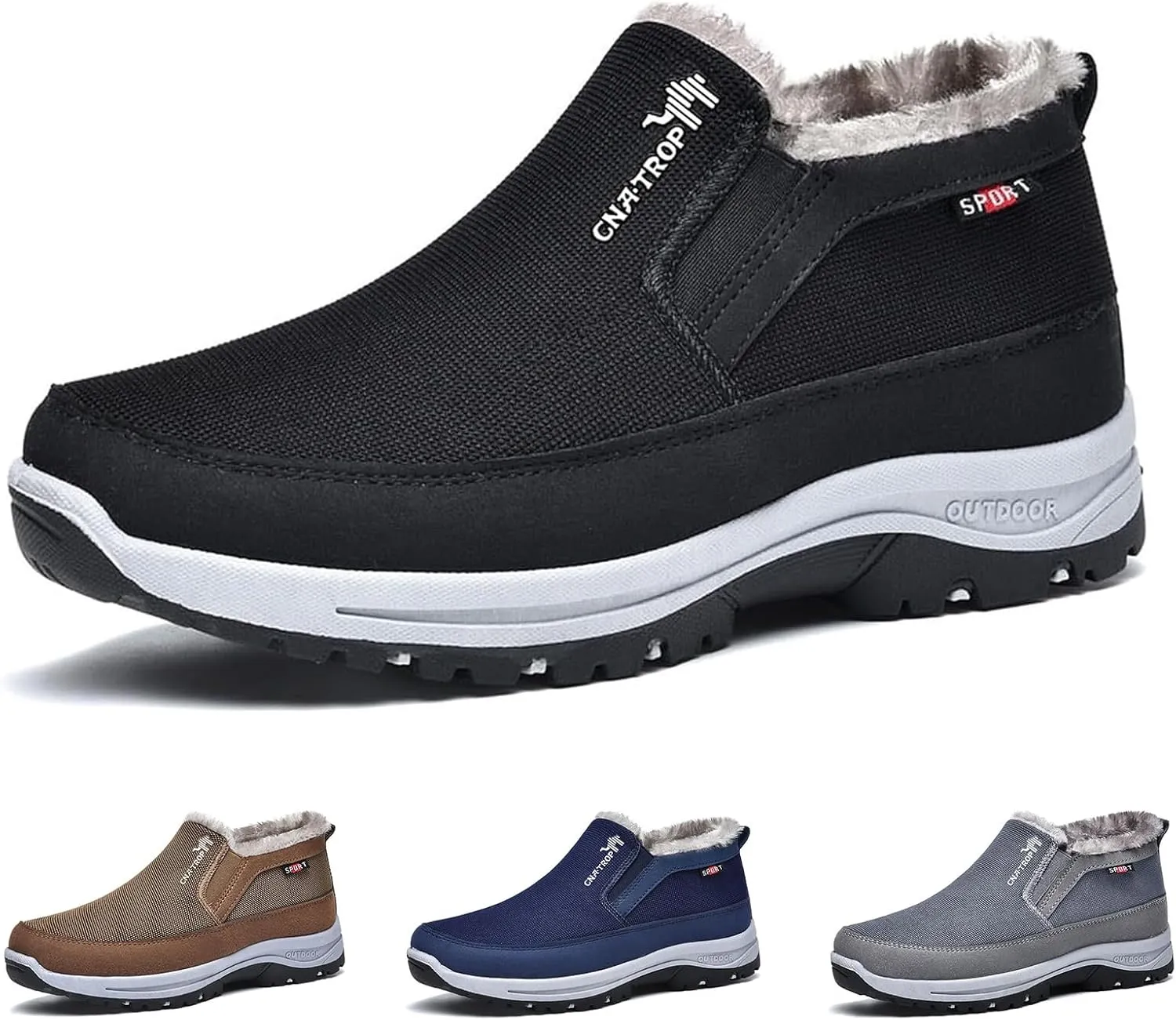 YTINGNICE CNA Trop Shoes for Men Men's Winter Slip-On Warm Ankle Chukka Boots Snow Loafers Comfortable Hiking Walking Shoes CNA Trop Men Orthopedic Shoes