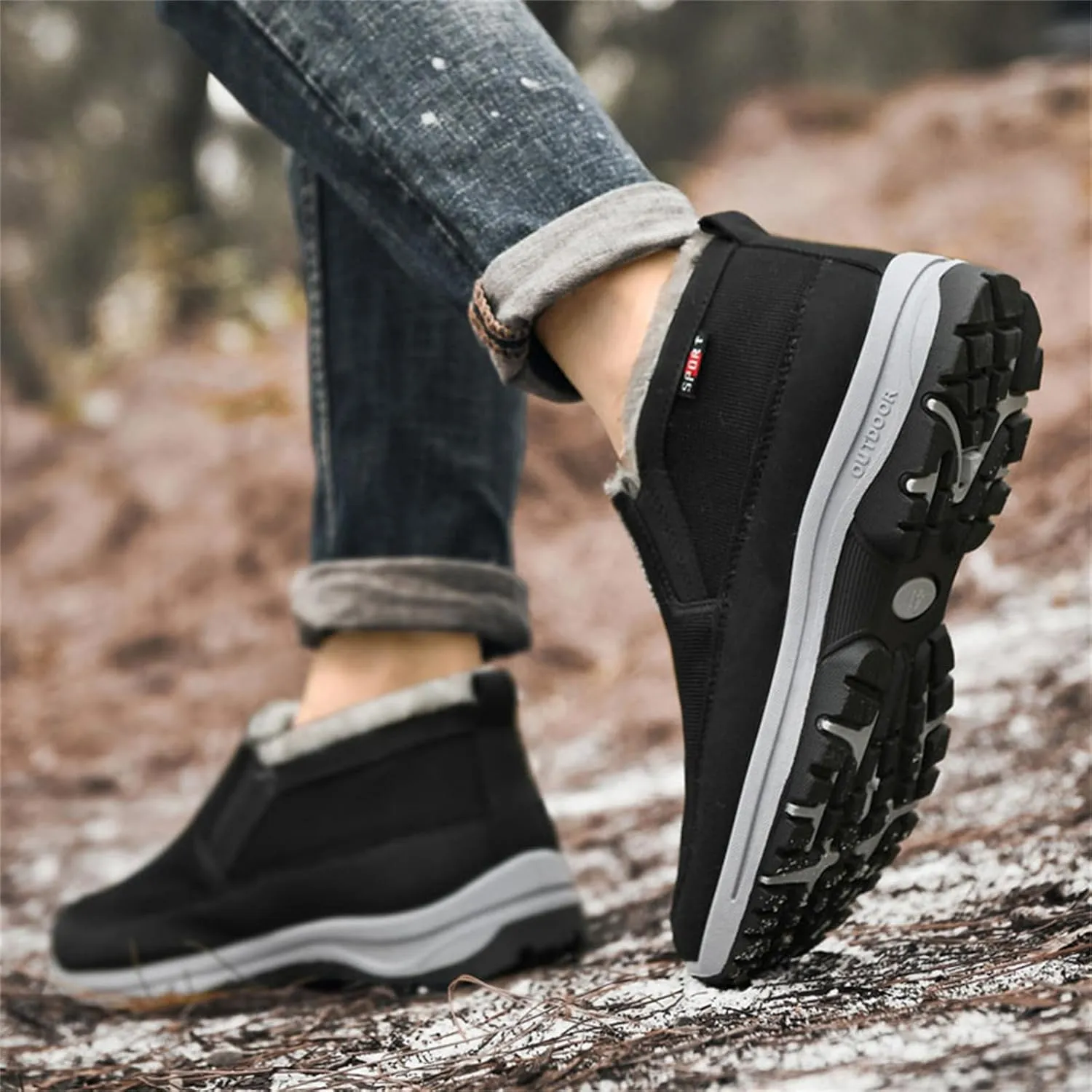 YTINGNICE CNA Trop Shoes for Men Men's Winter Slip-On Warm Ankle Chukka Boots Snow Loafers Comfortable Hiking Walking Shoes CNA Trop Men Orthopedic Shoes